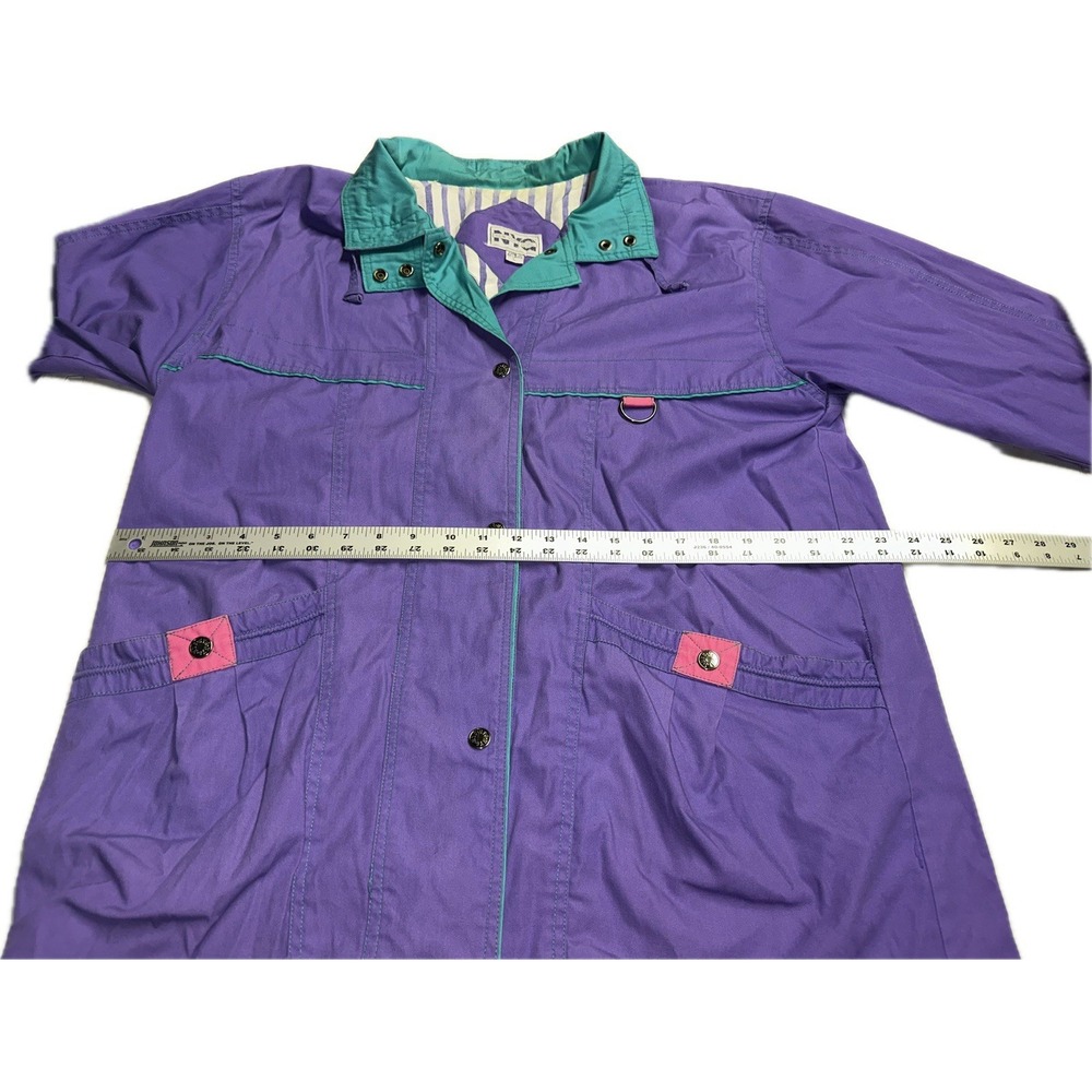VINTAGE New York Girl Ski Jacket Womens Large L Parka Button Purple Pink 90s - Picture 5 of 5
